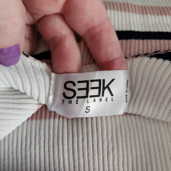 Seek the Label Striped Crop Tank Top Size S - Picture 3 of 5
